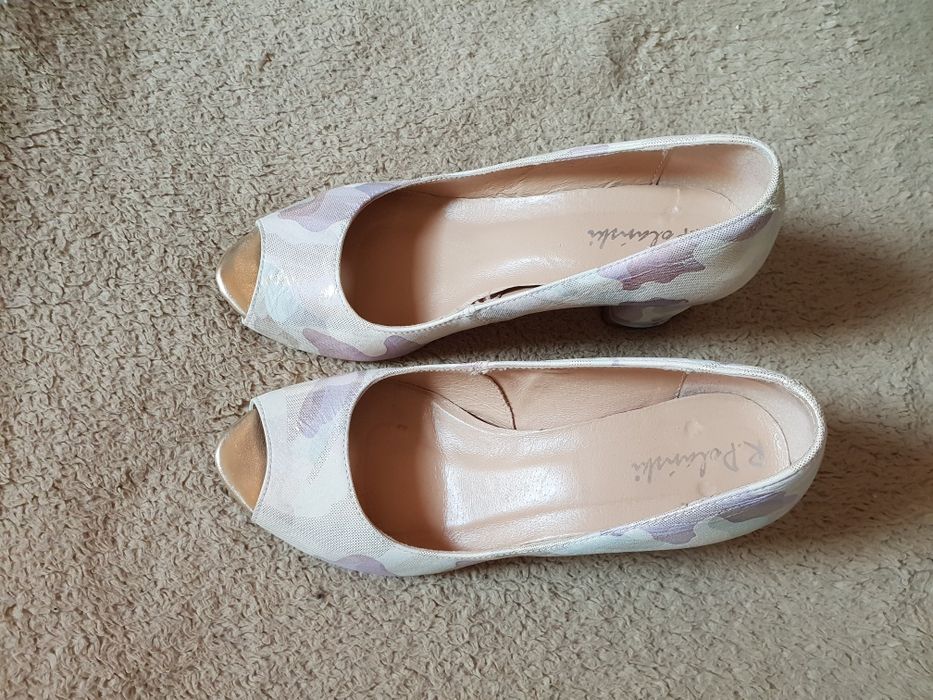 Piękne skórzane buty, czółenka R. Polański rozmiar 36/37