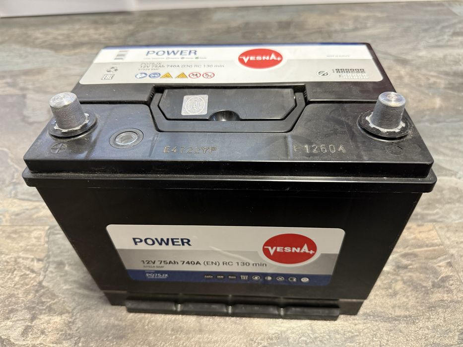 Акумулятор Vesna Power 75Ah 740A новий, помилився з полярністю