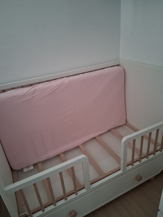 Berço Myllra Ikea 60x120 Branco e Natura