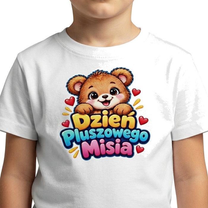 Koszulka dziecięca Dzień Pluszowego Misia z misiem 100% bawełna