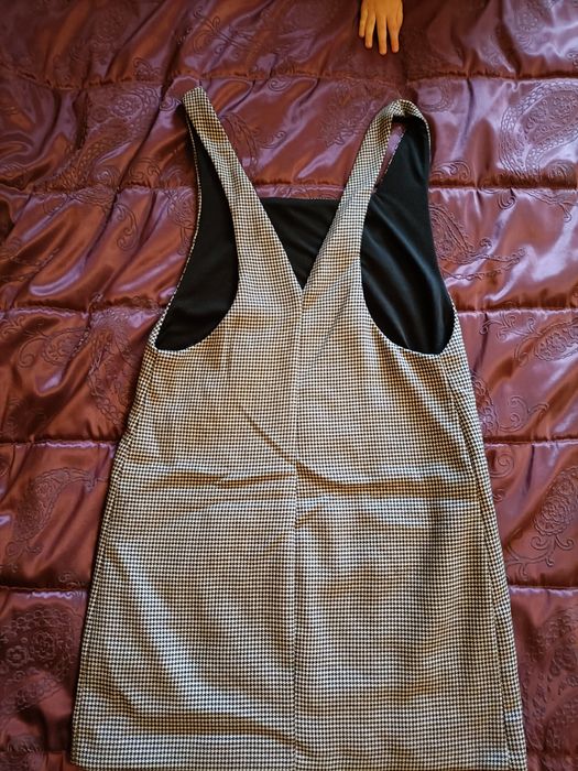 Vestido xadrez curto Zara