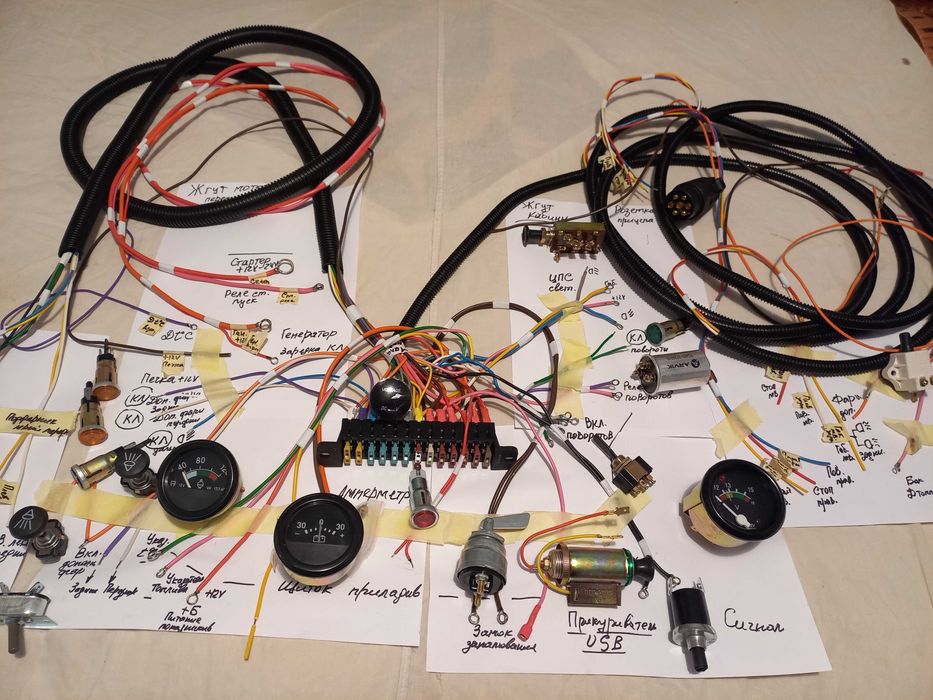 Продам полній комплект новой проводки трактора ЮМЗ БП евро+ распиновка