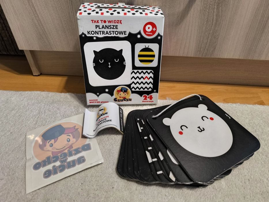 Plansze karty kontrastowe 0+ czuczu 24 ilustracje