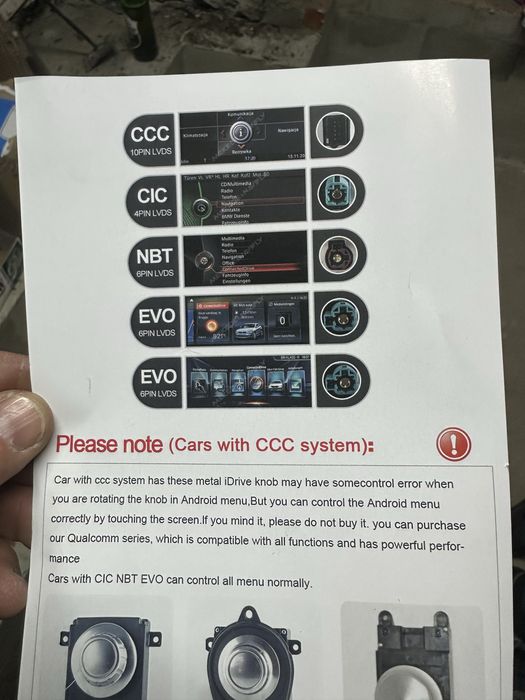 Radio Android auto bmw kostki cic