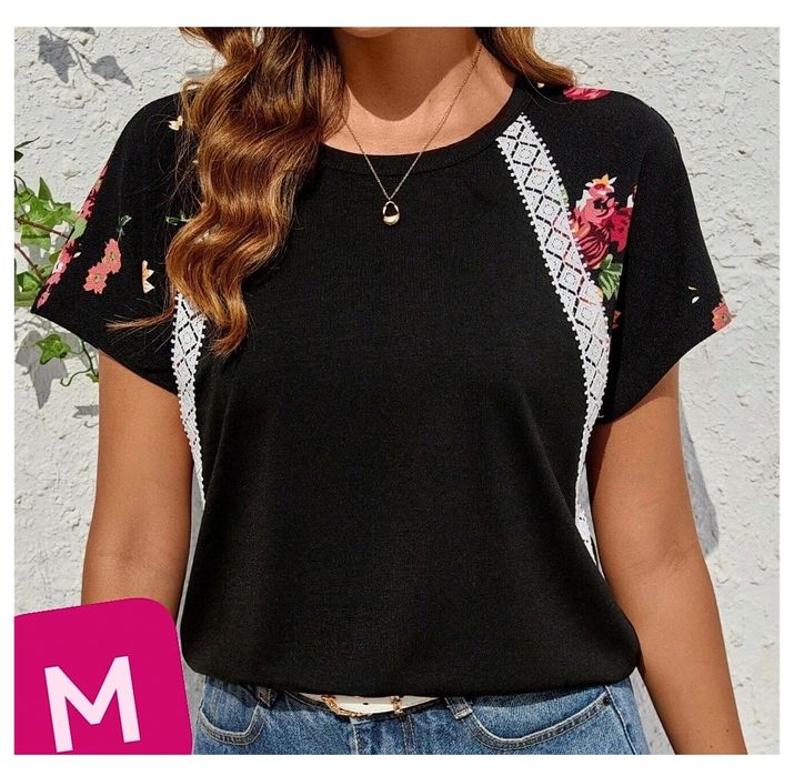 T-shirt "Roses" - Tamanho M (Nova)