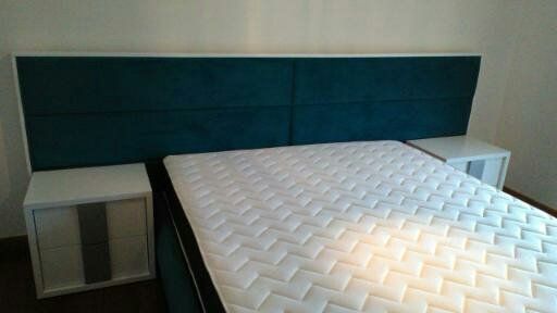 Cama 90 Estofada Nova + Estrado + Colchão (Fabricante)