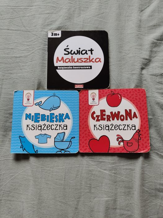 Książki kontrastowe dla niemowląt 3 sztuki