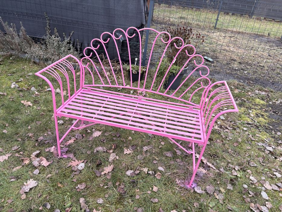 Metalowa ławka + stolik | styl kawiarniany | loft / ogród / taras