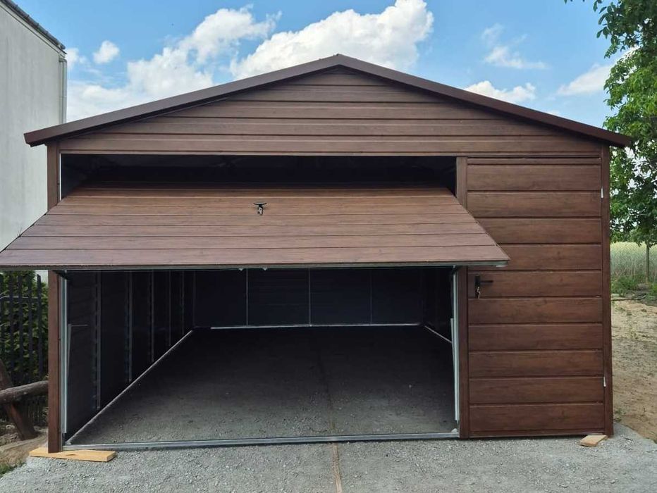 PROMOCJA! Nowoczesny Garaż 4x5 Drewnopodobny, profil 30x40, blaszak