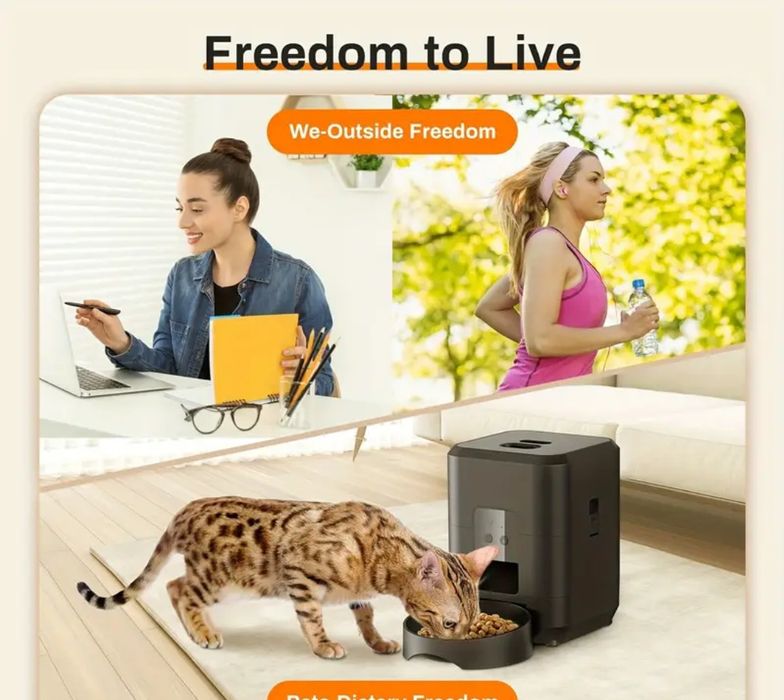 Dispensador Automático de Comida para Gatos Inteligente WiFi
