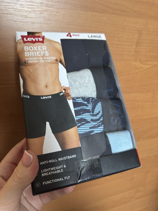Чоловічі труси боксери Levi’s Cotton Stretch 4 pack Boxer Brief