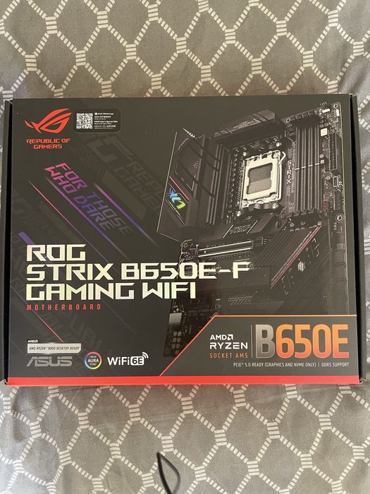 Мать плата нова також є гарантія  ASUS ROG STRIX B650E‑F GAMING WIFI