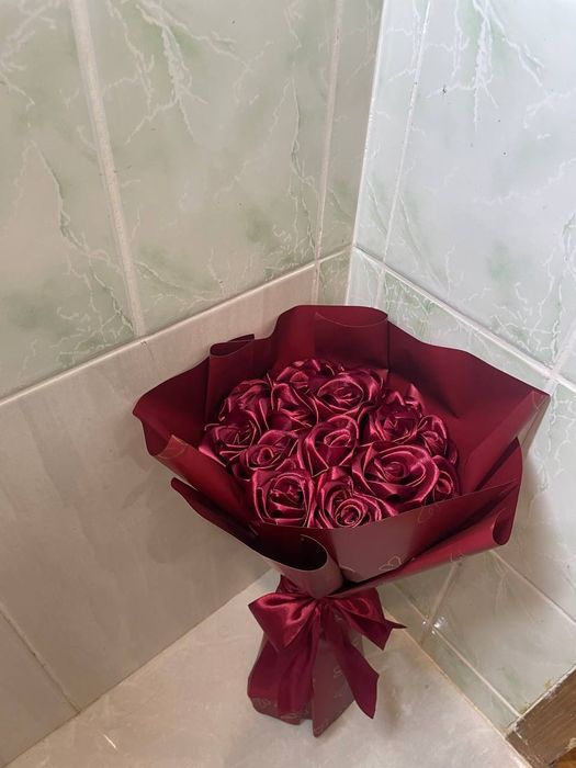 Букет з Атласної стрічки Атласні троянди Атласні Букет з Атласної стрі