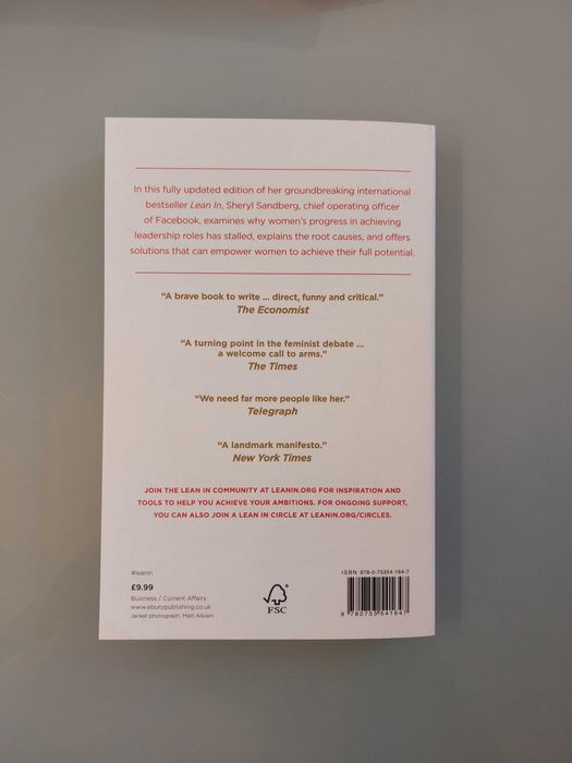 Livro "Lean In: Women, Work, and the Will to Lead", de Sheryl Sandberg