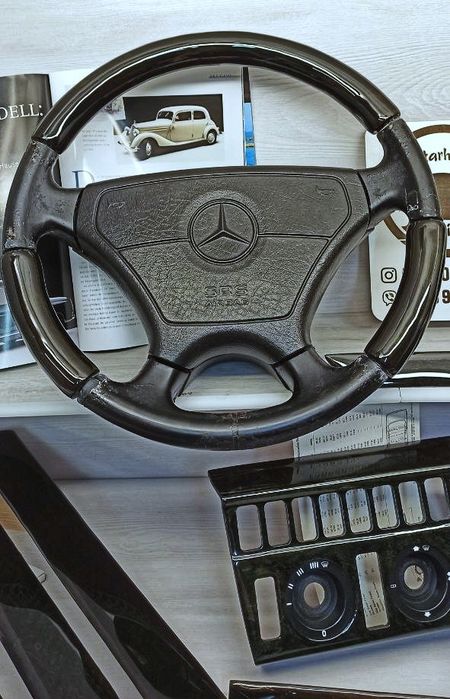 Инкрустация шпонированых вставок в руль