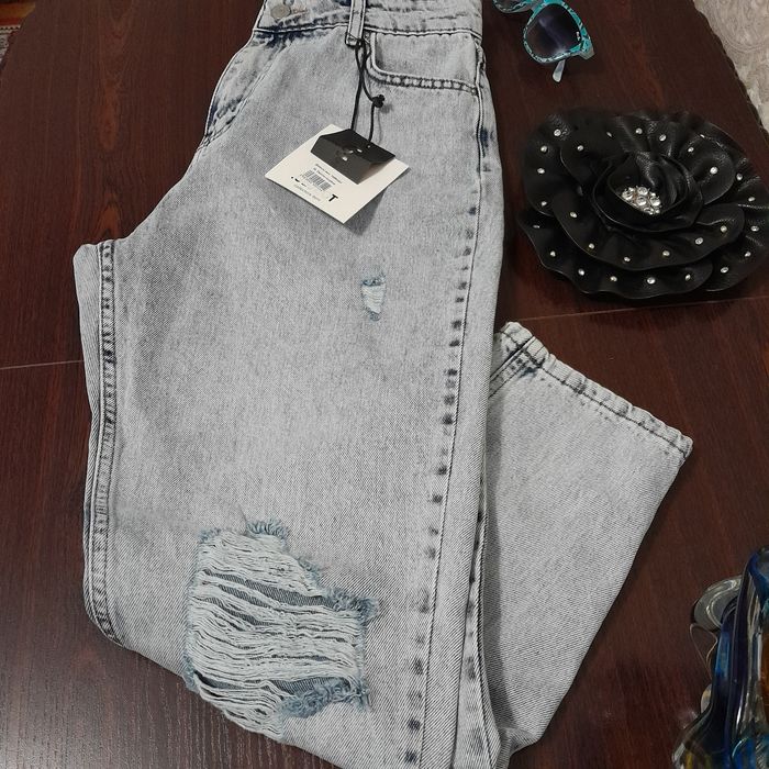 Джинси котонові моми  світло блакитні