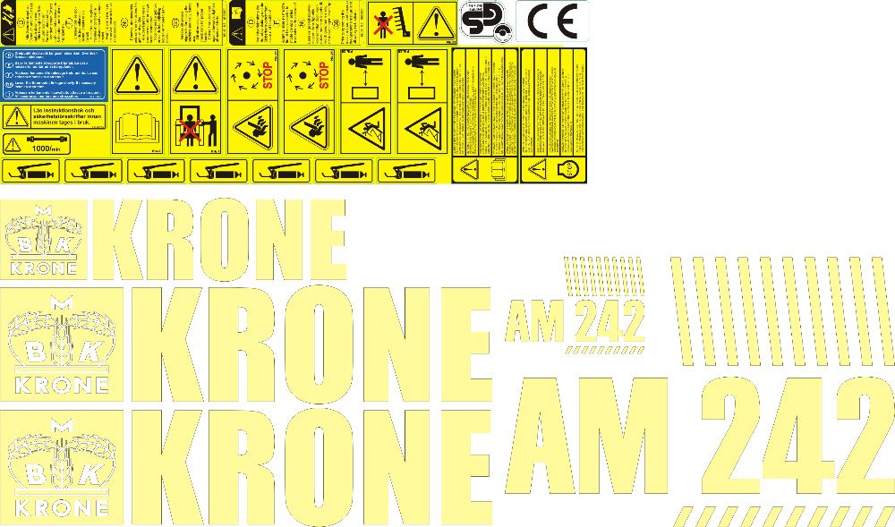 Naklejki Krone KS 3.80 KW 7.70 Swadro KES 120 Duo 6-6.20 mustang 120