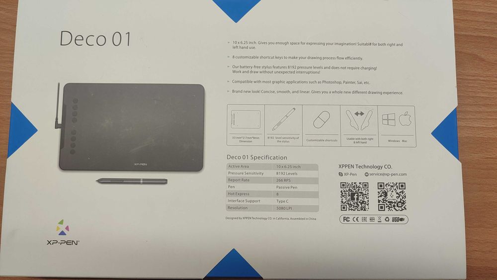 Графічний планшет XP-Pen Deco 01 V1