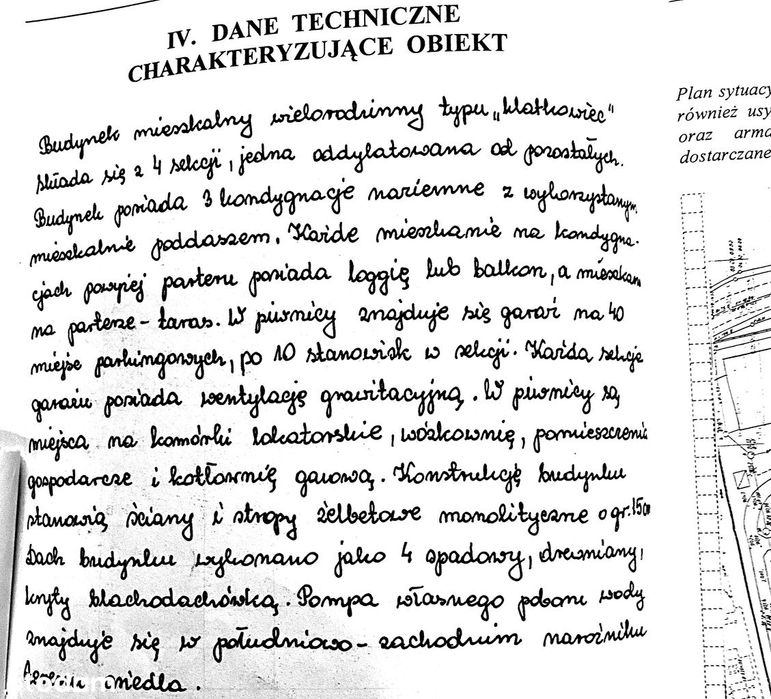 Niski budynek - garaż podziemny - dwustronne