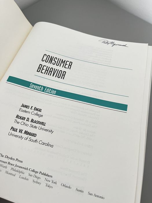 Consumer behavior, J. Engel, internetional edition