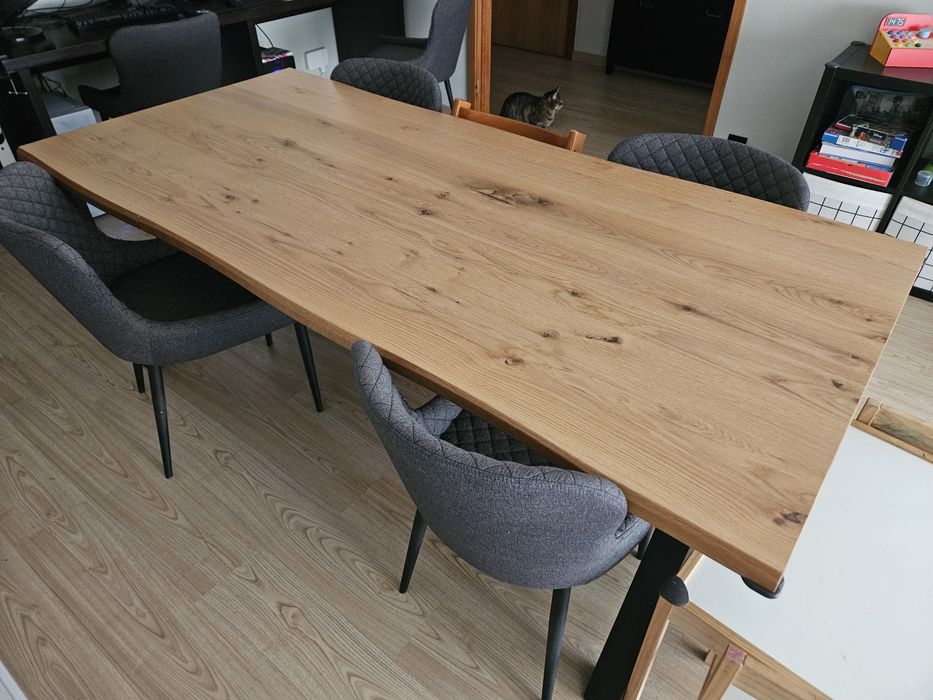Mesa de jantar SANDBY 100x210 carvalho natural/preto