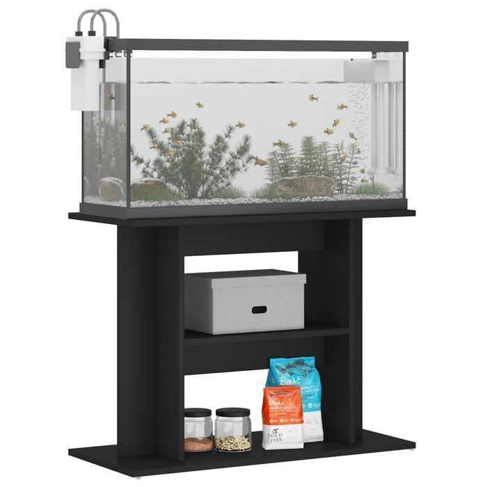 vidaXL Szafka pod akwarium, czarna, 80x35x60 cm