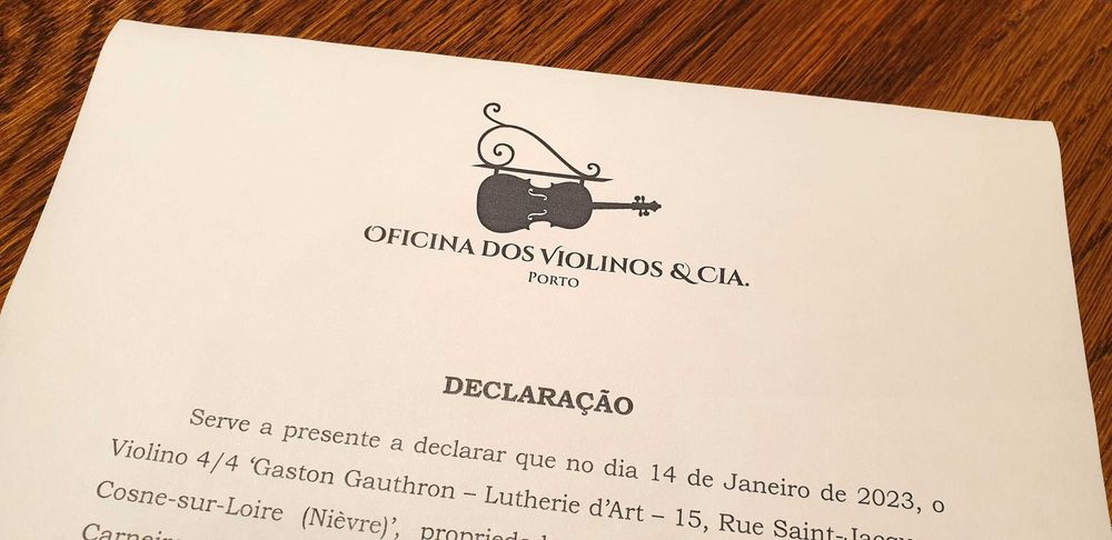 Violino 4/4 Antigo Francês Gaston Gauthron c/ Certificado