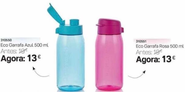 Garrafa Azul ou Rosa 500ml Tupperware