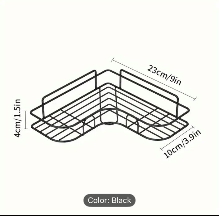 Prateleira de Canto para Duche – Inox Preto Antiferrugem