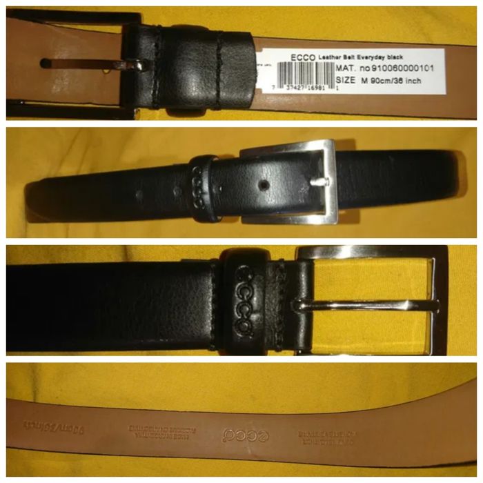 Ремень кожаный р.М 90см. Ecco Новый. Ремінь шкіряний Ecco. Пряжка Puma