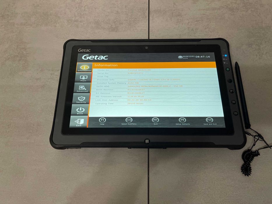 Захищений планшет Getac F110 G4, 11.6" FHD, i5-7200U, 8GB, 256GB