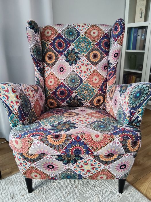 Fotel uszak IKEA z dwoma pokrowcami, stan db.