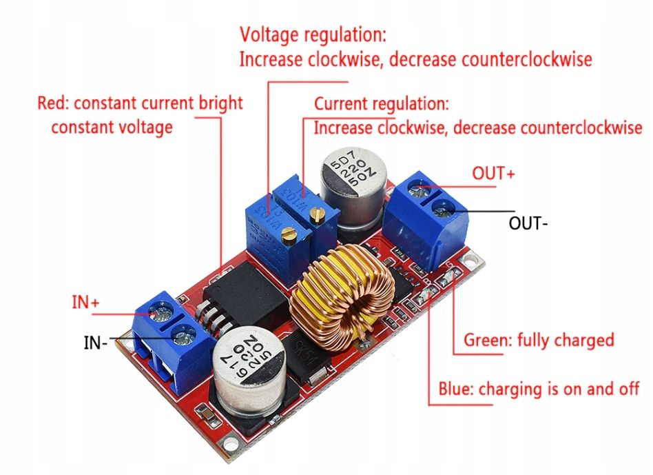 Przetwornica XL4015 DC/DC Step-Down CC CV 5A