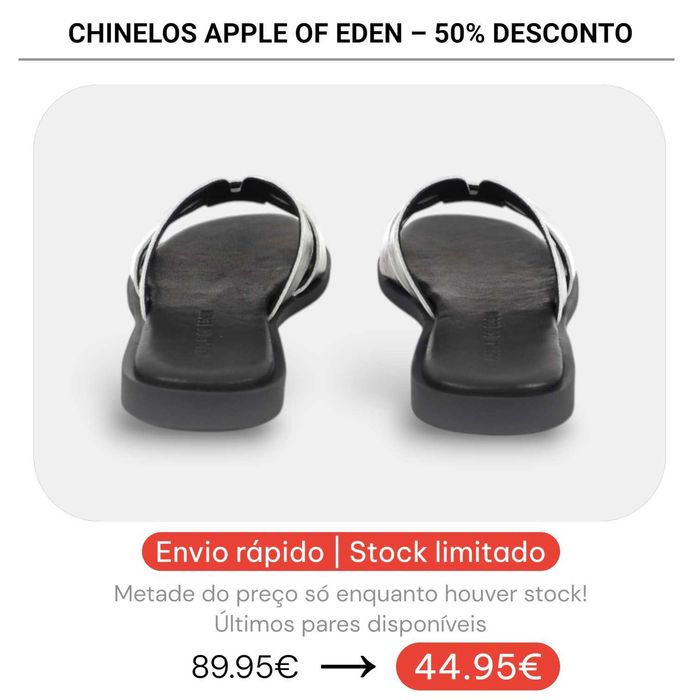 50% Desconto - Chinelos Apple of Eden Shoes