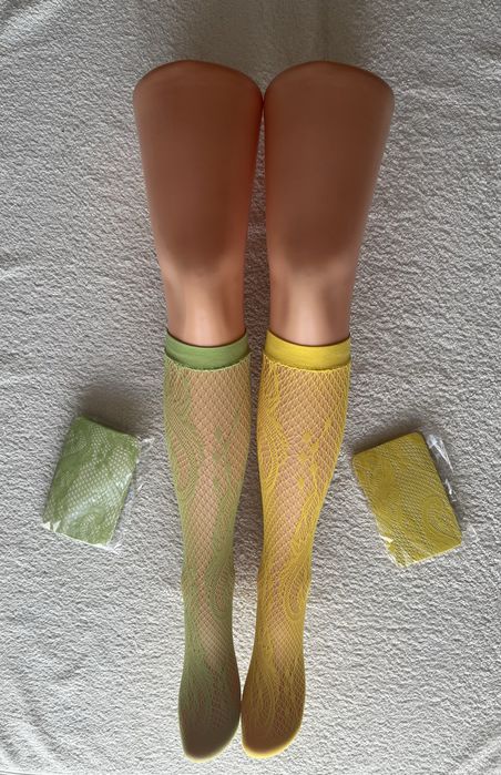 Koronkowe ażurowe podkolanówki skarpety