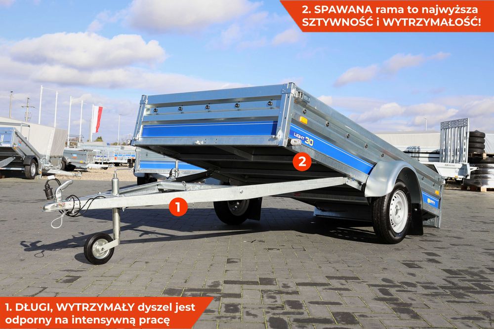 Duża przyczepa samochodowa SPAWANA Vesta 301 x 151 z kiprem na quada!