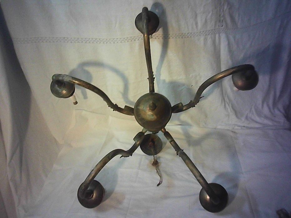 candeeiro de teto , antigo , 5 lâmpadas
