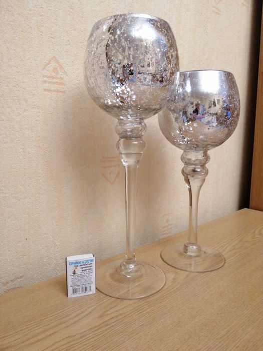 Подарочные бокалы - подсвечники Isabelle, 35 и 30 см