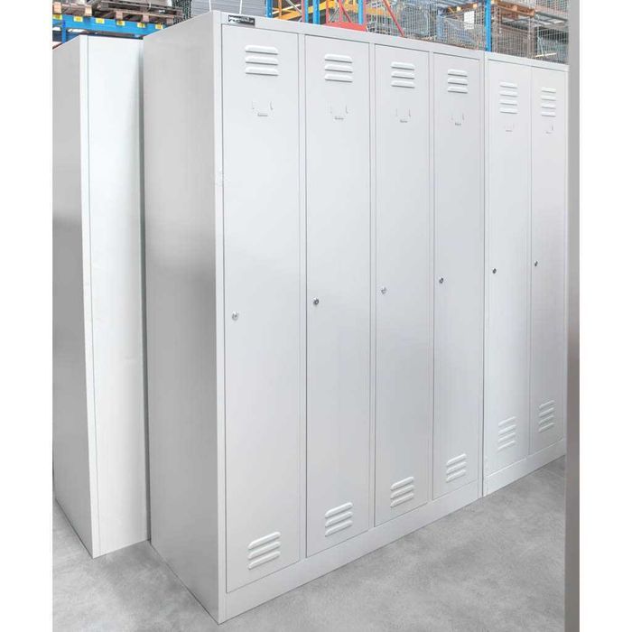 Szafka ubraniowa BHP 4 drzwiowa szara skręcana (powystawowa)