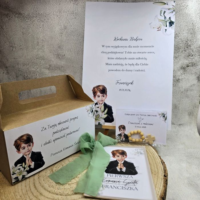 Personalizowane zaproszenia na komunię chrzest roczek ślub