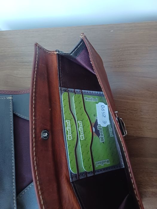 Шикарный кошелёк унисекс Woodland (ориг) натур. кожа буйвола 19×10 см