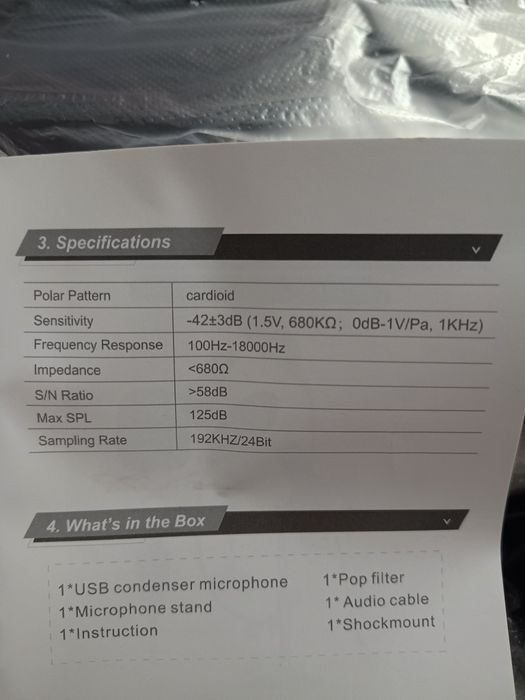 MVPower Professional Microphone/Profesjonalny mikrofon USB