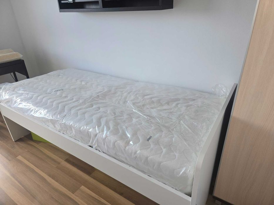 Łóżko IKEA SLAKT rama łóżka biały 90x200cm