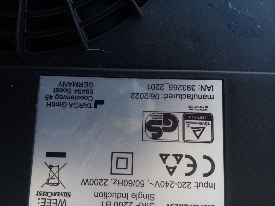 Placa eléctrica sem uso