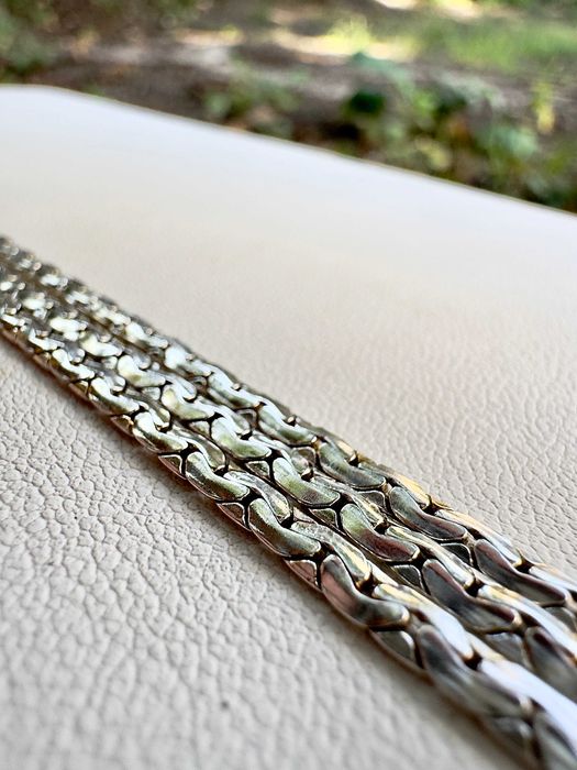 Srebrna bransoletka 925 – elegancki splot wielorzędowy - 21,5 cm - 10,64 g - 8 mm p.233