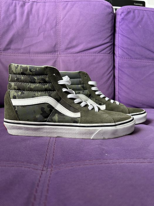 VANS SK8-HI HIGH TOP SHOES - RAIN CAMO GREEN/MULTI - 42 розмір