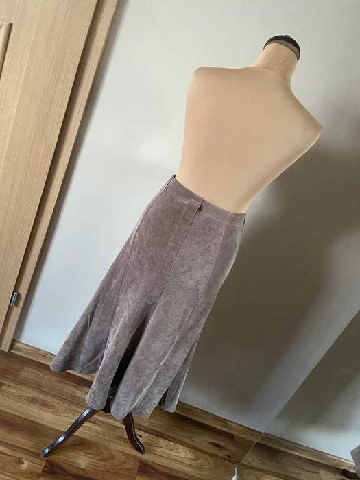 Maxi dluga sztruks braz spodnica rybka long bez krem 44 46 xxl +size