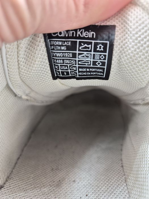 Sneakersy damskie białe na platformie Calvin Klein 40 skóra naturalna