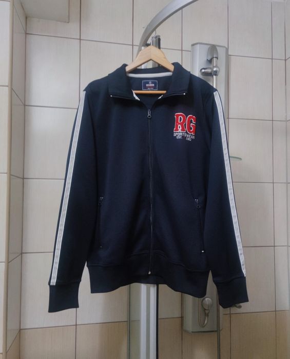 bluza męska na suwak zasuwana L red green sportswear sport retro drip