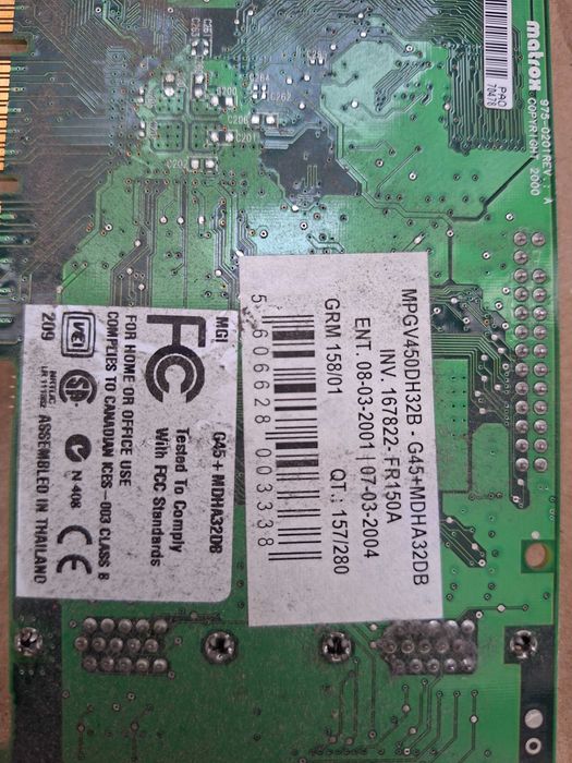 Placa Gráfica Matrox G450 DualHead 32MB (PCI)